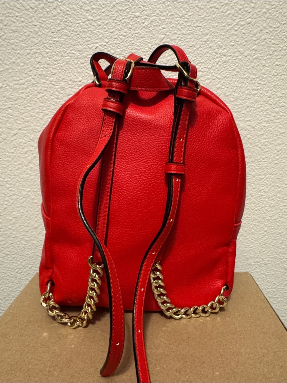 Victoria's Secret Red Quilted Mini Backpack with Patches - Picture 3 of 7
